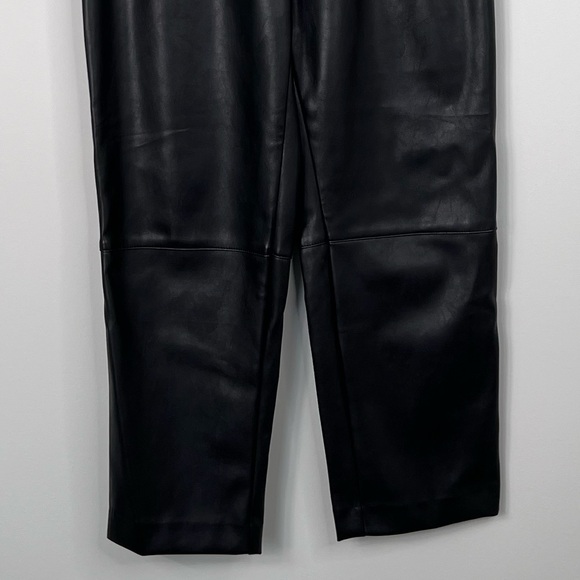 H&M, Size:6, Black Paperbag Vegan Leather, High Rise Tapered Leg Pants, EUC! - Picture 8 of 13